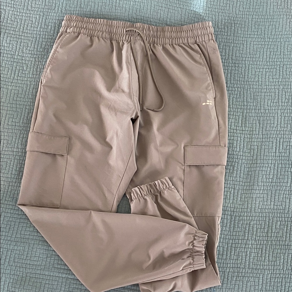 bcg Men's Taupe Cargo Jogger Pants - Casual Elastic Waist